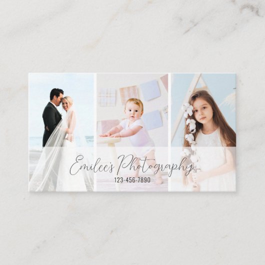 Elegante Minimalistische Visitenkarte für Fotograf (Vorderseite)