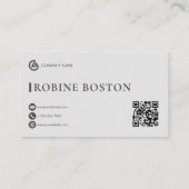 Elegante minimalistische Visitenkarte mit QR-Code (Rückseite)