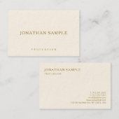 Elegante Minimalistische Visitenkarten Gold Text L Visitenkarte (Vorne/Hinten)