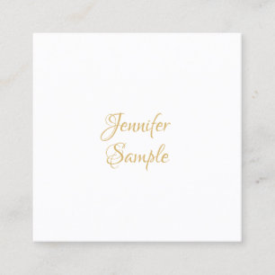 Elegante Minimalistische Vorlage für handgeschrieb Quadratische Visitenkarte