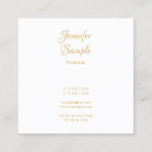 Elegante Minimalistische Vorlage für handgeschrieb Quadratische Visitenkarte (Rückseite)