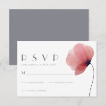 Elegante Minimalistische Wasserfarbe Mohnblüte Hoc