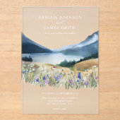 Elegante Minimalistische Wasserfarbenhochzeit Acryleinladungen (Vorderseite)