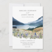 Elegante Minimalistische Wasserfarbenhochzeit Einladung (Vorderseite)