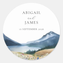 Elegante Minimalistische Wasserfarbenhochzeit