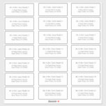 Elegante Minimalistische Wedding Guest Address Lab Aufkleber<br><div class="desc">Elegante Minimalistische Hochzeitgastadressen-Labels. Dieses Design zeichnet sich durch einen klassischen Schriftart im formalen Stil aus; Farben und Größen können individuell angepasst werden. Es sind 21 Adressen auf diesem Blatt. Bitte kontaktieren Sie uns unter cedarandstring@gmail.com ,  wenn Sie Hilfe beim Design oder den passenden Produkten benötigen.</div>