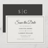 Elegante Minimalistische Wedding Monogram QR Soft  Save The Date (Vorne/Hinten)