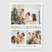 Elegante Minimalistische Weihnachten 3 FOTO Magnet (Vorderseite)