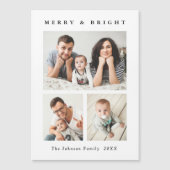 Elegante Minimalistische Weihnachten 3 FOTO Magnet (Vorderseite)