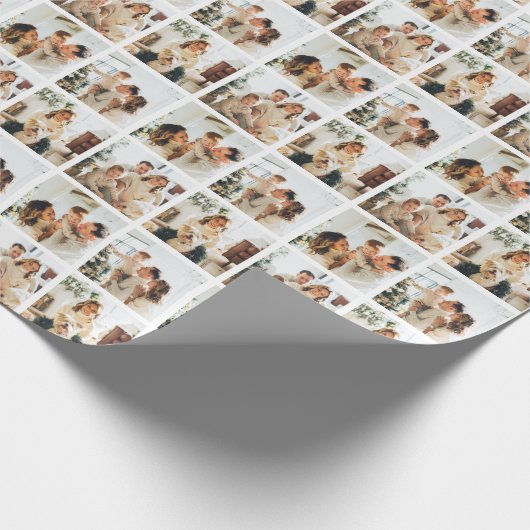 Elegante Minimalistische Weihnachten 4 Foto Collag Geschenkpapier (Ecke)