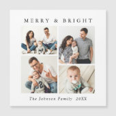 Elegante Minimalistische Weihnachten 4 FOTO Magnet (Vorderseite)