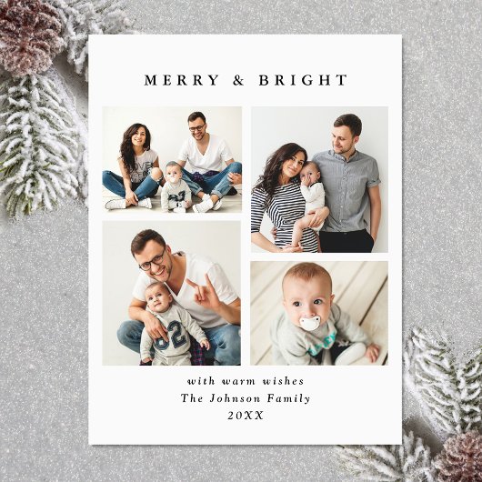 Elegante Minimalistische Weihnachten 4 FOTO Magnet