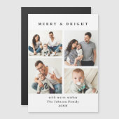 Elegante Minimalistische Weihnachten 4 FOTO Magnet (Vorne/Hinten)