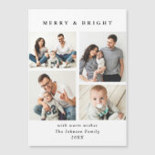 Elegante Minimalistische Weihnachten 4 FOTO Magnet (Vorderseite)