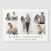 Elegante Minimalistische Weihnachten 5 FOTO Magnet (Vorderseite)