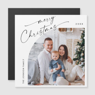 Elegante minimalistische Weihnachts-Foto-Magnetkar Magnetkarte