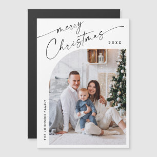 Elegante minimalistische Weihnachts-Foto-Magnetkar Magnetkarte