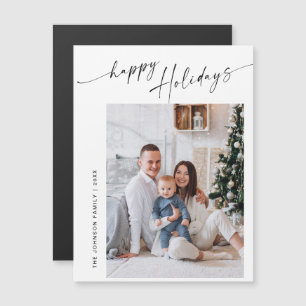Elegante minimalistische Weihnachts-Foto-Magnetkar Magnetkarte
