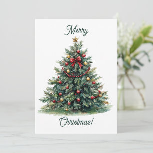 Elegante minimalistische Weihnachtsbaumkarte Feiertagskarte