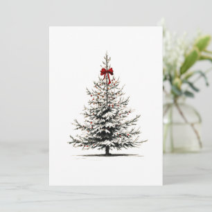 Elegante minimalistische Weihnachtsbaumkarte Feiertagskarte