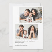 Elegante Minimalistische Weihnachtsfeier 3 Foto Einladung (Rückseite)