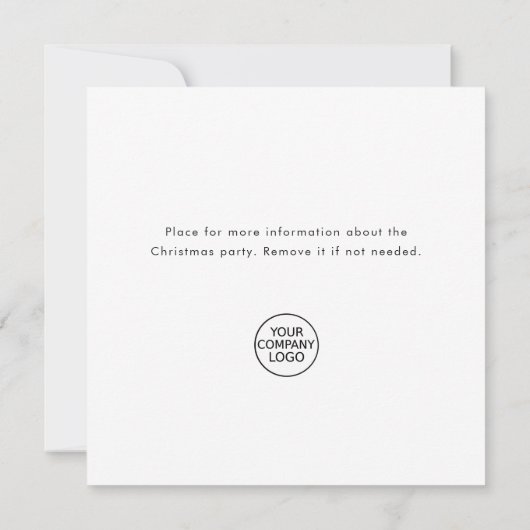 Elegante Minimalistische Weihnachtsfeier Einfach Einladung (Rückseite)
