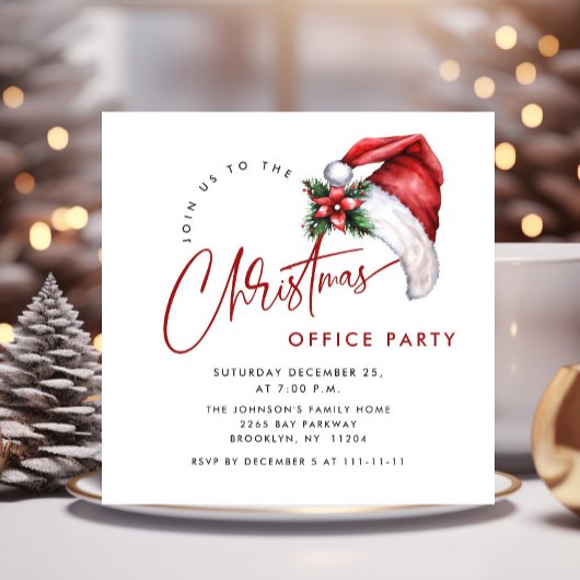 Elegante Minimalistische Weihnachtsfeier Einfach Einladung