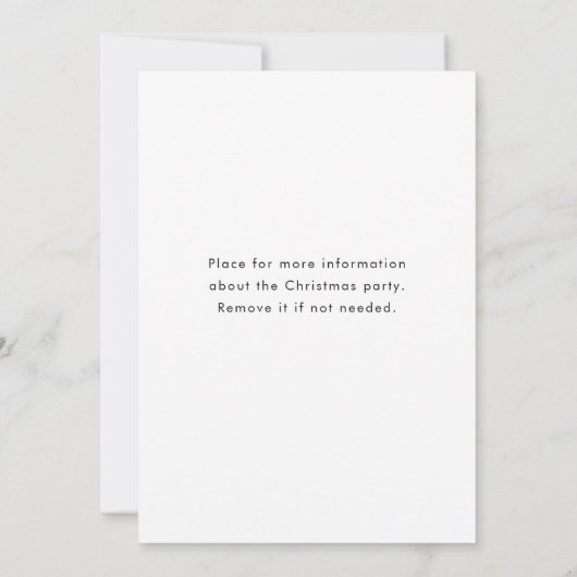 Elegante Minimalistische Weihnachtsfeier Einladung (Rückseite)