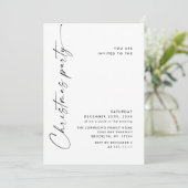 Elegante Minimalistische Weihnachtsfeier Einladung (Stehend Vorderseite)