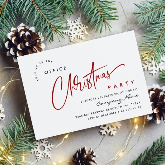 Elegante Minimalistische Weihnachtsfeier Einladung