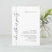 Elegante Minimalistische Weihnachtsfeier Einladung (Stehend Vorderseite)