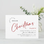 Elegante Minimalistische Weihnachtsfeier Einladung (Stehend Vorderseite)
