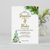 Elegante, Minimalistische Weihnachtsfeier Folieneinladung (Stehend vorne)