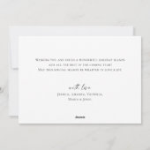 Elegante Minimalistische Weihnachtsfeiertage Feiertagskarte (Rückseite)