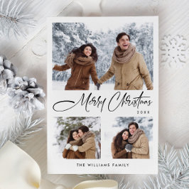 Elegante Minimalistische Weihnachtsgrüße 3 Foto Feiertagskarte