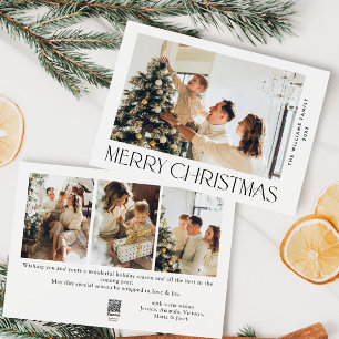 Elegante Minimalistische Weihnachtsgrüße 4 Foto Feiertagskarte