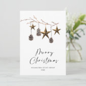 Elegante Minimalistische Weihnachtsgrüße Feiertagskarte (Stehend Vorderseite)