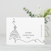 Elegante Minimalistische Weihnachtsgrüße Feiertagskarte (Stehend Vorderseite)