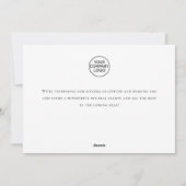 Elegante Minimalistische Weihnachtsgrüße Feiertagskarte (Rückseite)