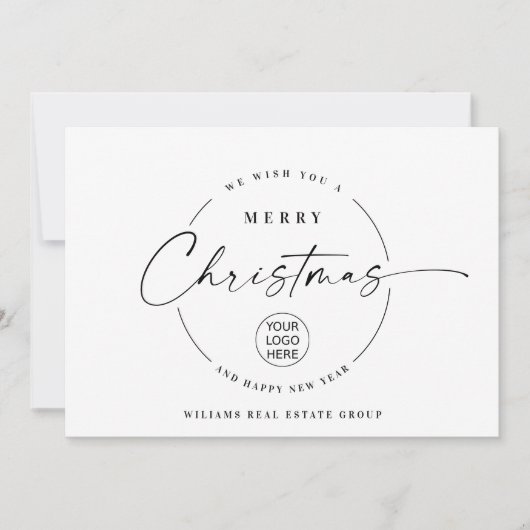 Elegante Minimalistische Weihnachtsgrüße Feiertagskarte (Vorderseite)