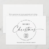 Elegante Minimalistische Weihnachtsgrüße Feiertagskarte (Vorne/Hinten)