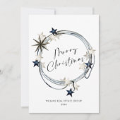 Elegante Minimalistische Weihnachtsgrüße Feiertagskarte (Vorderseite)