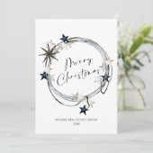 Elegante Minimalistische Weihnachtsgrüße Feiertagskarte (Stehend Vorderseite)