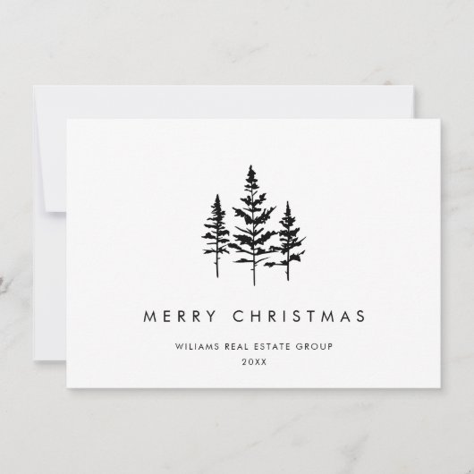 Elegante Minimalistische Weihnachtsgrüße Feiertagskarte (Vorderseite)