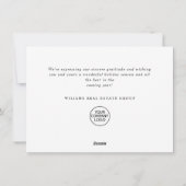 Elegante Minimalistische Weihnachtsgrüße Feiertagskarte (Rückseite)