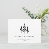 Elegante Minimalistische Weihnachtsgrüße Feiertagskarte (Stehend Vorderseite)