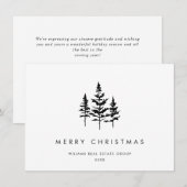 Elegante Minimalistische Weihnachtsgrüße Feiertagskarte (Vorne/Hinten)