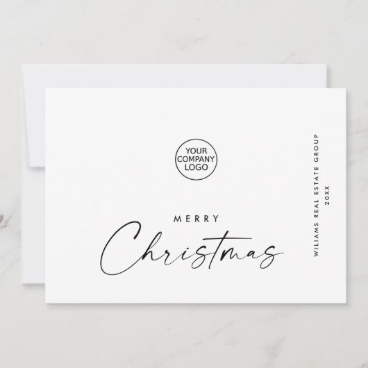 Elegante Minimalistische Weihnachtsgrüße Feiertagskarte (Vorderseite)