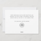 Elegante Minimalistische Weihnachtsgrüße Feiertagskarte (Rückseite)