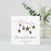 Elegante Minimalistische Weihnachtsgrüße Feiertagskarte (Stehend Vorderseite)